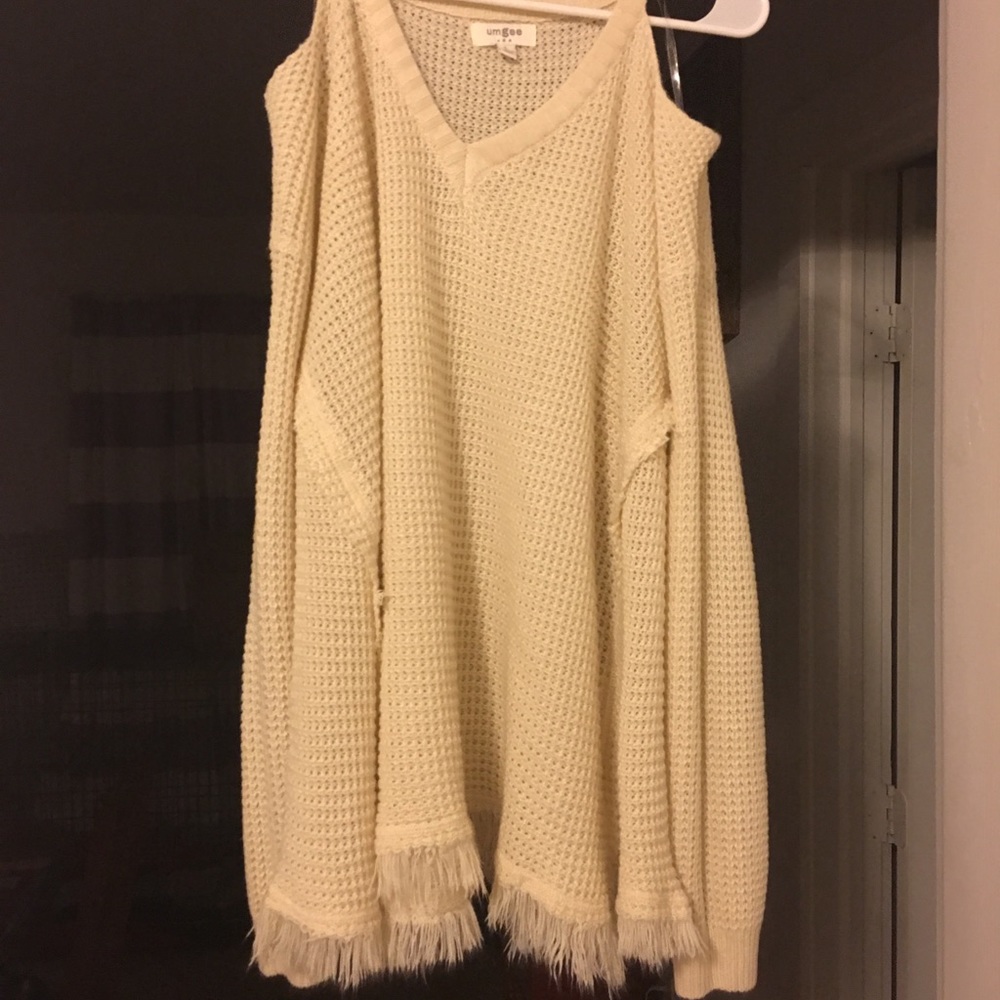 Cold shoulder sweater